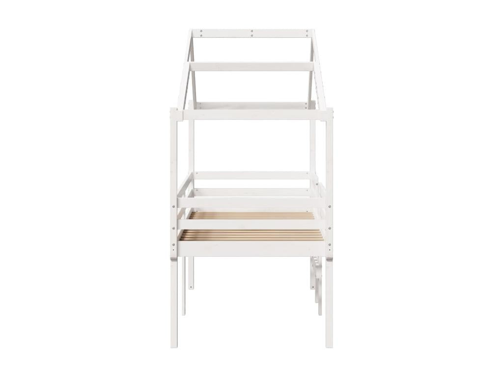 High bed with white roof 80x200 cm solid pine wood EKGW94358