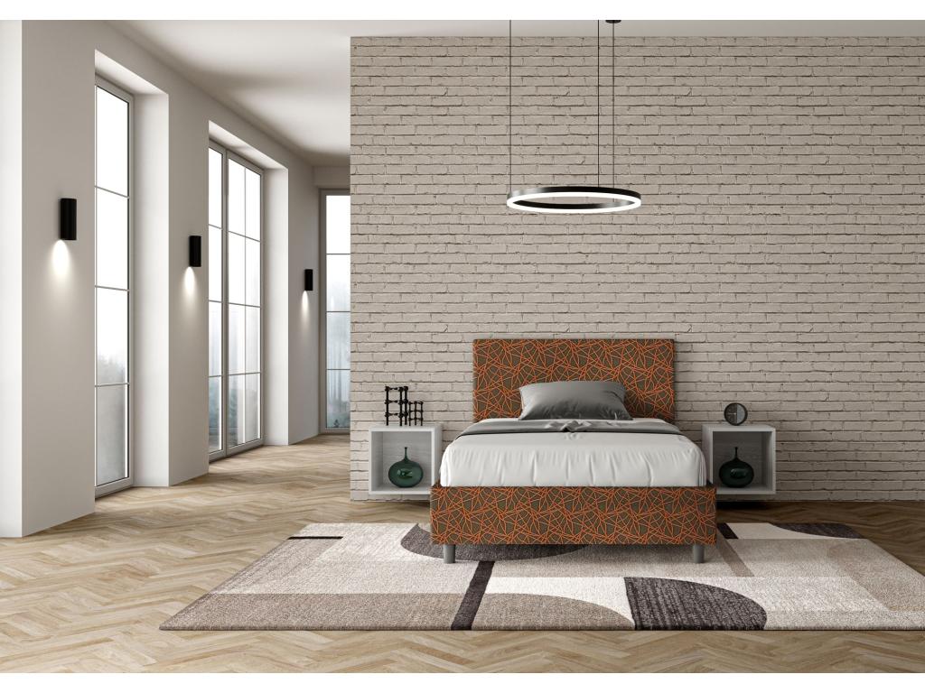 Single bed with upholstered slatted base 120x190 cm Dormeva fabric 4 Dormeva GUIN84091