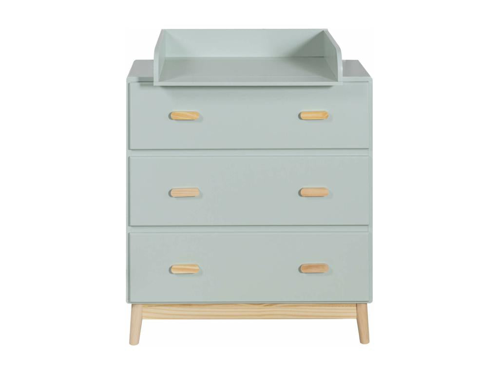 Dormeva Changing Table 100x80x42 MDF Pine Light Green Brown Scandinavian Assembly Required UCKX70209