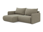 Dormeva THFR16313 Left-hand corner sofa bed in textured fabric - dark beige