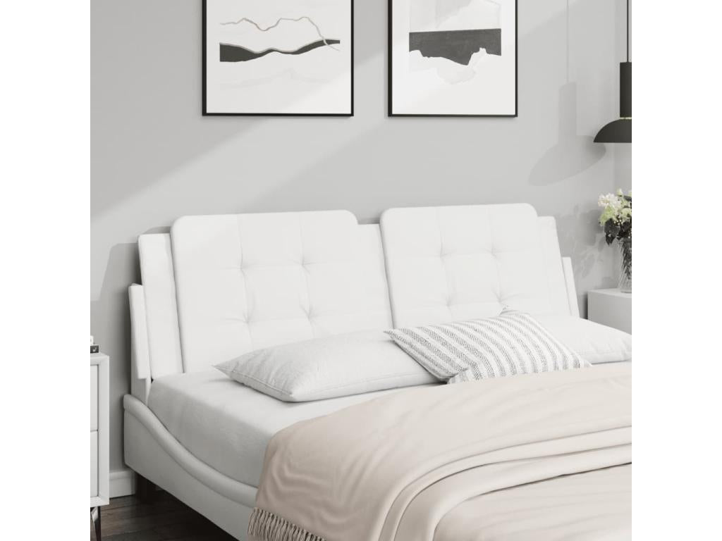 White faux leather headboard cushion 160cm YUIR85775