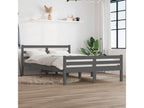 Grey Solid Wood Bed Frame 150x200 cm Extra Large LKTG84306