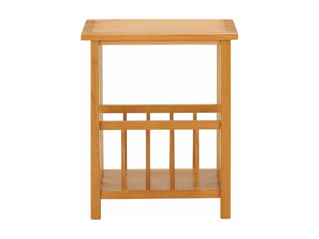 Lysvia light solid oak magazine side table, H 55cm ZJTK37373