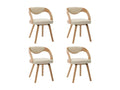 Set of 4 cream bentwood and faux leather dining chairs LNXW74260