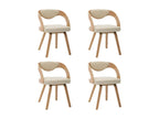 Set of 4 cream bentwood and faux leather dining chairs LNXW74260
