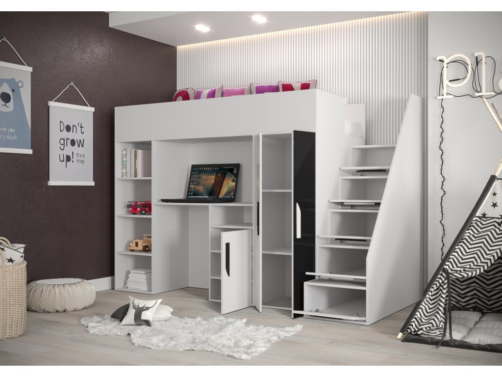 Dormeva 14 Bunk Bed 247/165/120 White/White/Grey PXJR70792