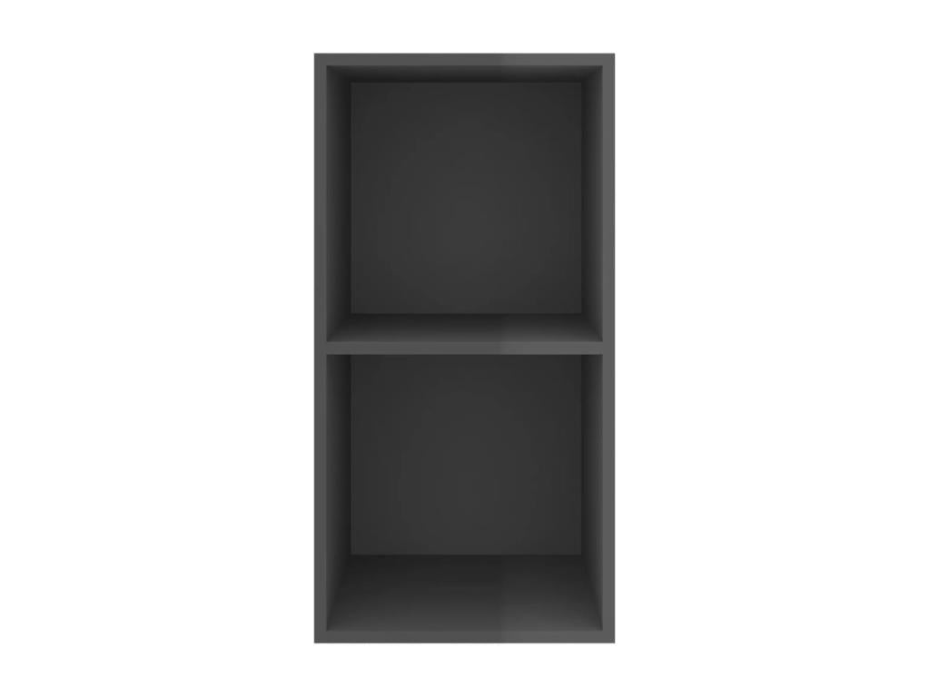 Wall-mounted TV unit, glossy grey, 37x37x72 cm, engineered wood, TYHJ27400