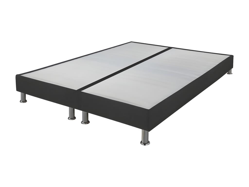 Dormeva Grey Upholstered Bed Base with Legs 3 2x80x200 Dormeva wood - H.15 cm - Made in France ZQEB67071