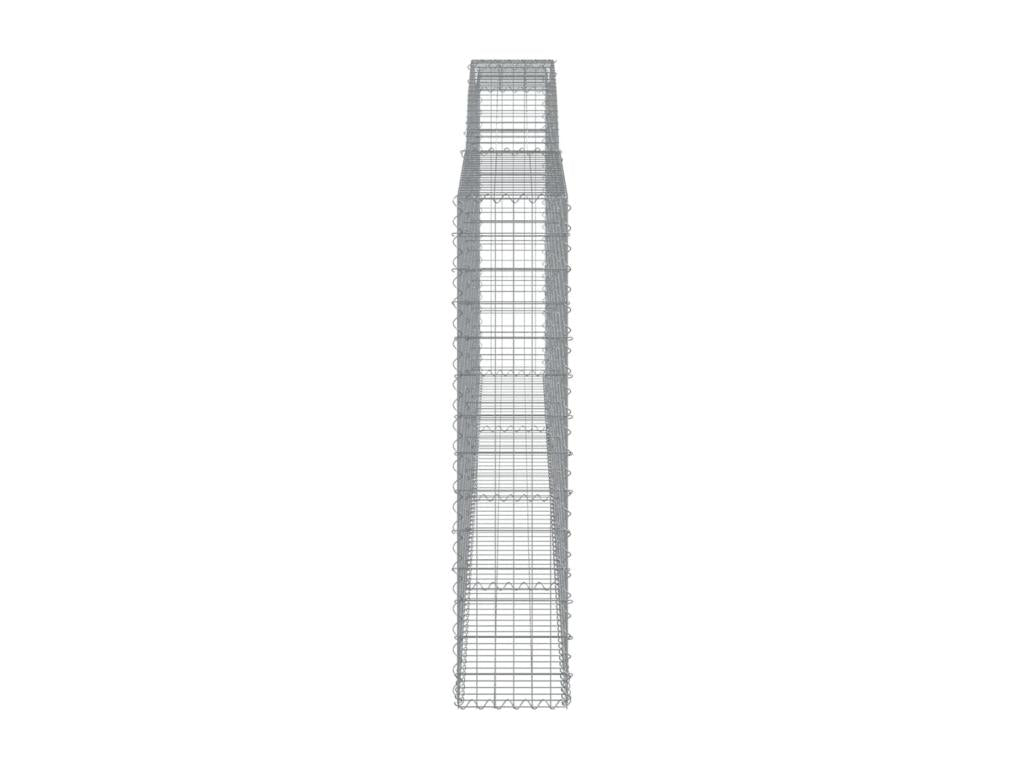 6-piece arched gabion baskets, 400x30x140/160 cm, galvanized iron QMHK47034