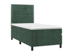 Upholstered bed base with mattress, dark green, 100x200 cm, XAYG29983