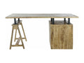 Office furniture, desk in natural mango wood and black metal - length 160 x depth 80 x height 75 cm NVDX45327