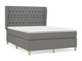 Upholstered bed base with mattress, dark grey, 140x190cm, fabric, IKBB41980