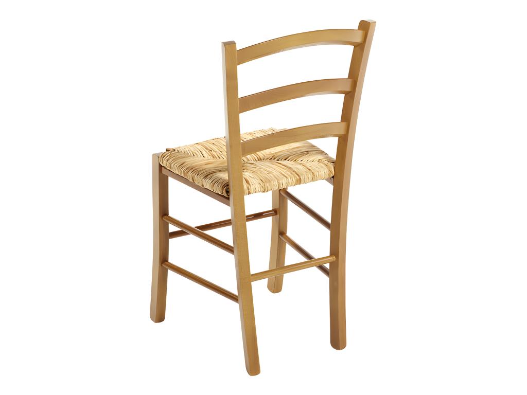 Set of 6 PAYSANNE chairs - Solid beech stained oak rice straw EOKA82597