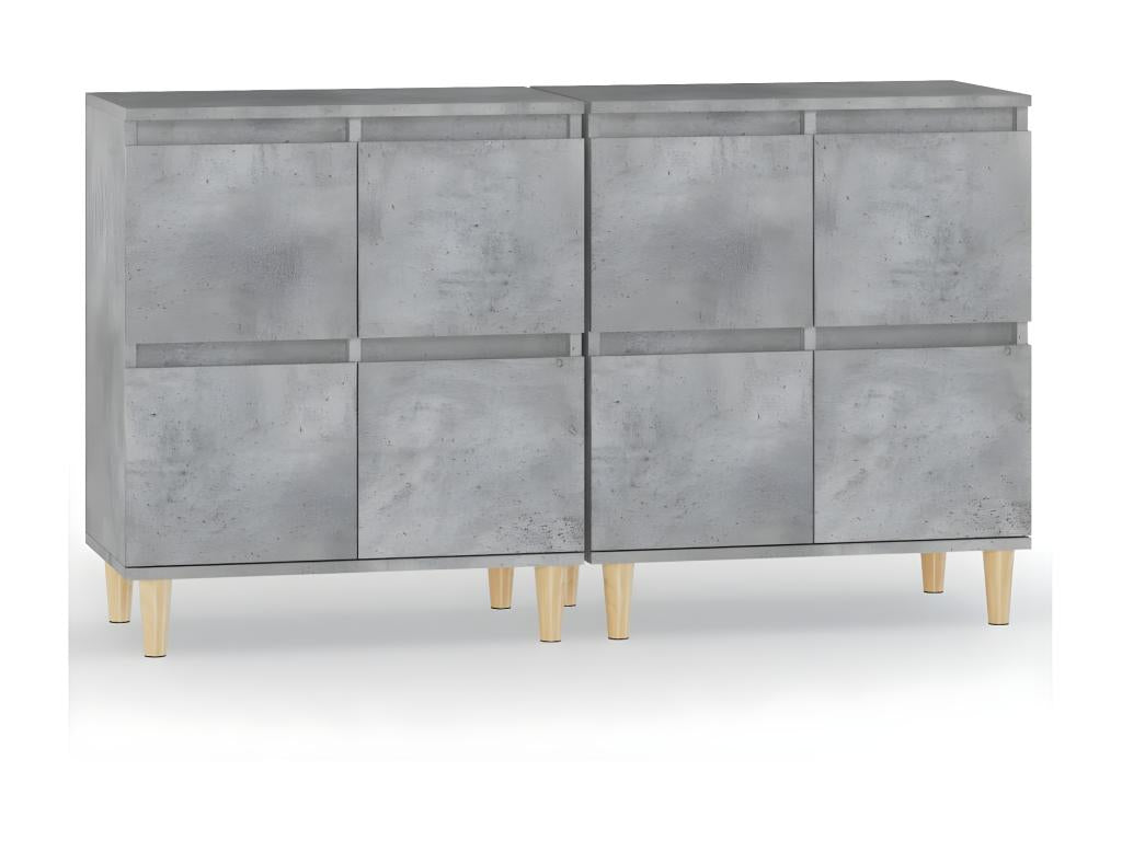 2-piece sideboard set, concrete grey, 60x35x70 cm, engineered wood, VSKK67607