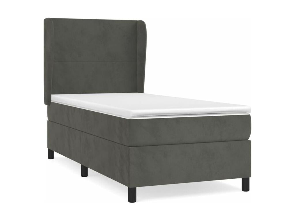 Dormeva bed base and mattress, Dark Grey 90x190 Velvet TBOC65492