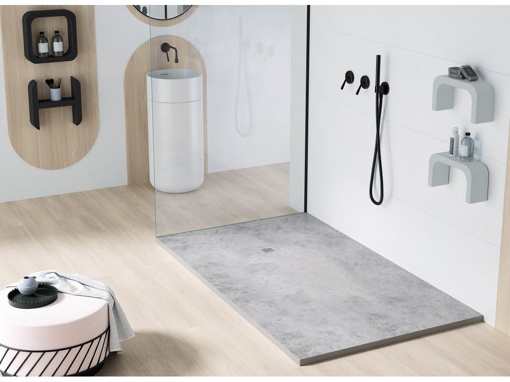 Dormeva 3D Smooth Finish Concrete Shower Tray with Color Grid - 120x80 cm IWFQ93021