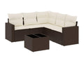 6-piece brown resin wicker garden furniture set with cushions XOJI99425
