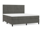Upholstered bed base and mattress, Dark Grey, 160x200cm, Velvet KYMW70573
