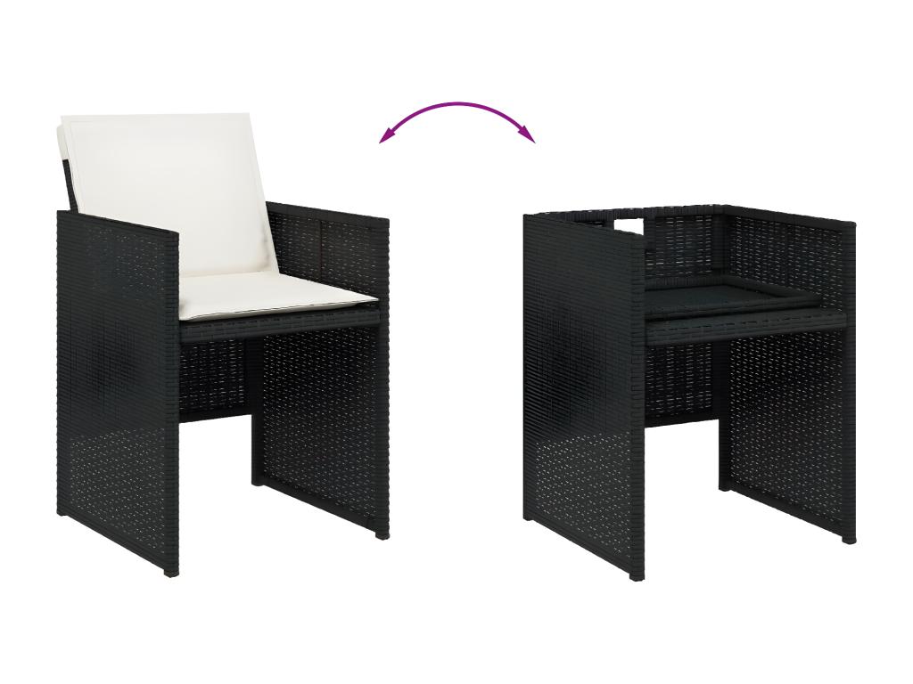 15-piece garden dining set with black resin wicker cushions ZKYZ11894