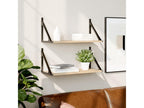 Zensova oak wall shelves, 2 pieces, 60x25x25.5 cm, ZJAS50816