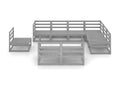 9-piece garden furniture set, grey solid pine wood PQLX86705