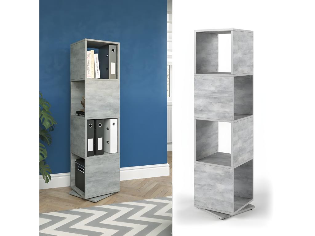 Rotating Concrete-Look Shelf Column 144.2x35.2x35.2 cm (H x W x D) REBS64562