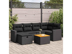 7-piece garden furniture set with cushions, Zensova woven resin GWKU25679