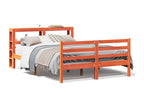 Bed frame without mattress, brown wax finish, 160x200cm, solid pine wood XHDK67461