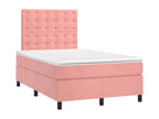 Upholstered bed base with mattress, Pink, 120x200 cm, Velvet, FWYI32672