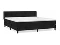 Upholstered bed base with mattress, black, 180x200 cm, velvet, BQDR89170