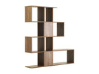 COMO IQRO12603 Designer Room Divider Bookcase with Walnut Wood Finish, 139 cm Wide