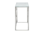 Silver console table in stainless steel and tempered glass ONPA96145