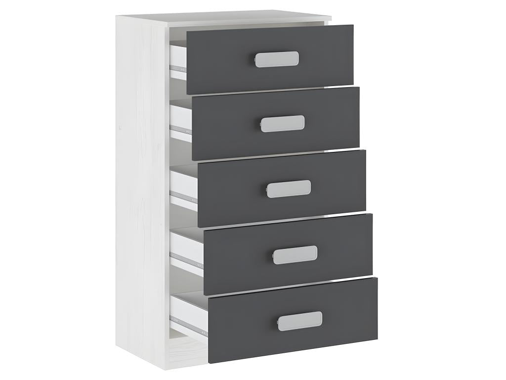 Chest of drawers/storage unit in Andersen graphite - Length 60 x Depth 37.80 x Height 108 cm IBAI25118