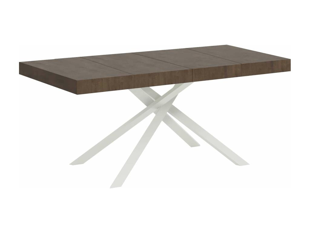 Karida Premium extendable table 90x120/224 cm, walnut finish, white legs, BTEX72469