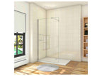 Walk-in shower enclosure 70x190cm with shelves and 90cm square support bar in 8mm anti-limescale glass LAPB37208