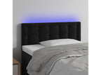 Black LED Headboard 90x5x78/88 cm Velvet FRSE74802