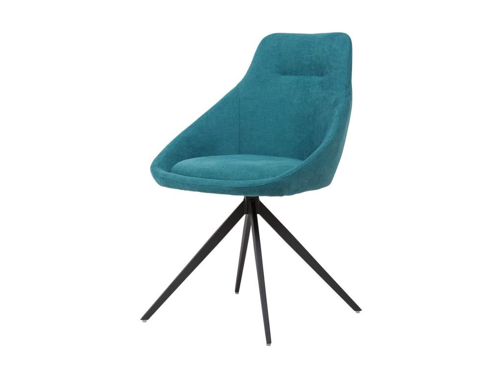Dormeva NEOL38082 180° swivel chair with blue fabric armrests and black metal legs