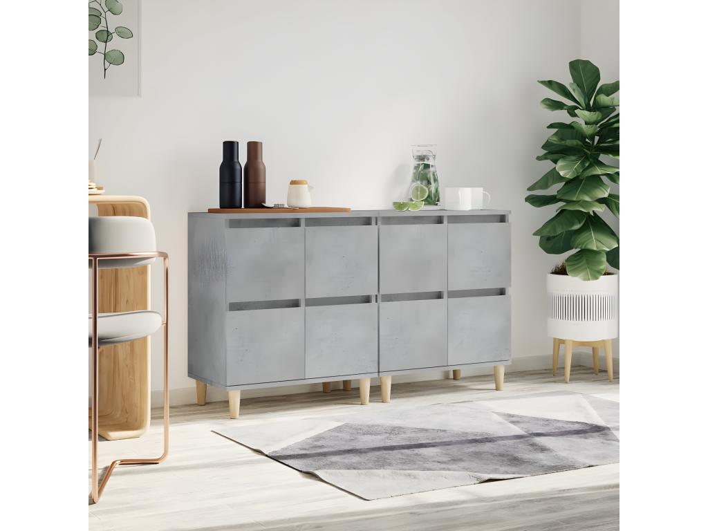 2-piece sideboard set, concrete grey, 60x35x70 cm, engineered wood, VSKK67607