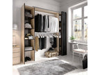 Dormeva Wardrobe Structure for Dressing Room, Extendable Open Hanger, 180x50x205 cm, Oak and Grey, TTHC87056
