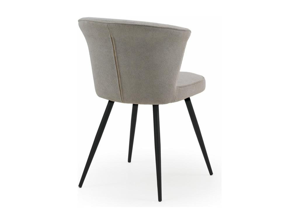 Set of 4 upholstered chairs in cappuccino color with black metal legs JWVD43734