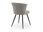 Set of 4 upholstered chairs in cappuccino color with black metal legs JWVD43734