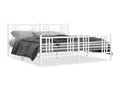 Metal bed frame with white headboard/footboard 183x213cm UYRT14471