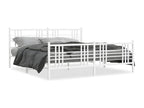 Metal bed frame with white headboard/footboard 183x213cm UYRT14471