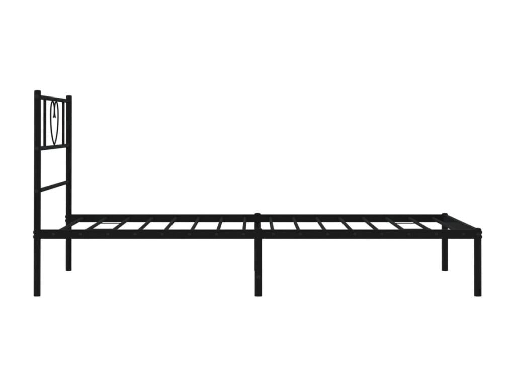 Metal bed frame with black headboard 75x190 cm MIKV58408