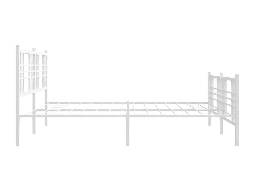 Metal bed frame with white headboard/footboard 183x213cm UYRT14471