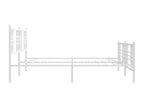 Metal bed frame with white headboard/footboard 183x213cm UYRT14471