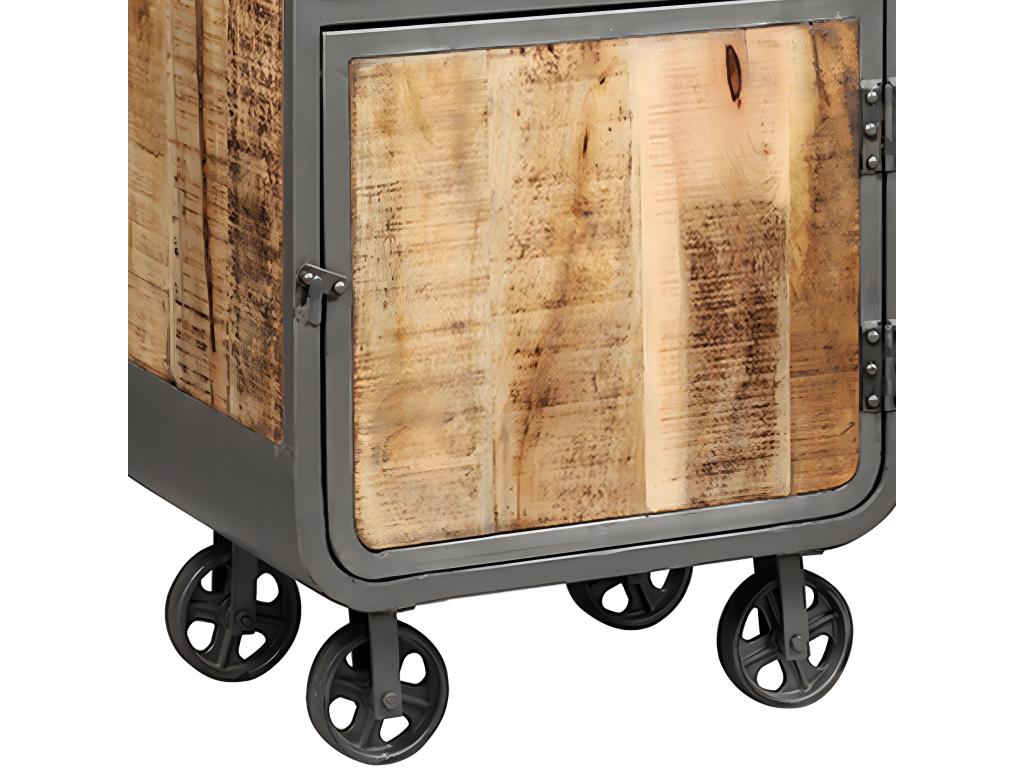 Dormeva - Multi-storage Shelf in Steel and Solid Wood NEUD89930