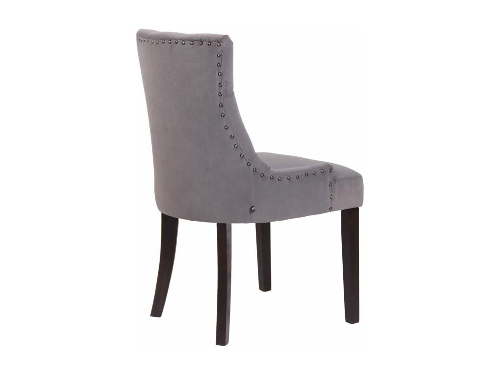 Dining chair - Velvet / Wood - Grey - Dormeva QSHJ08781