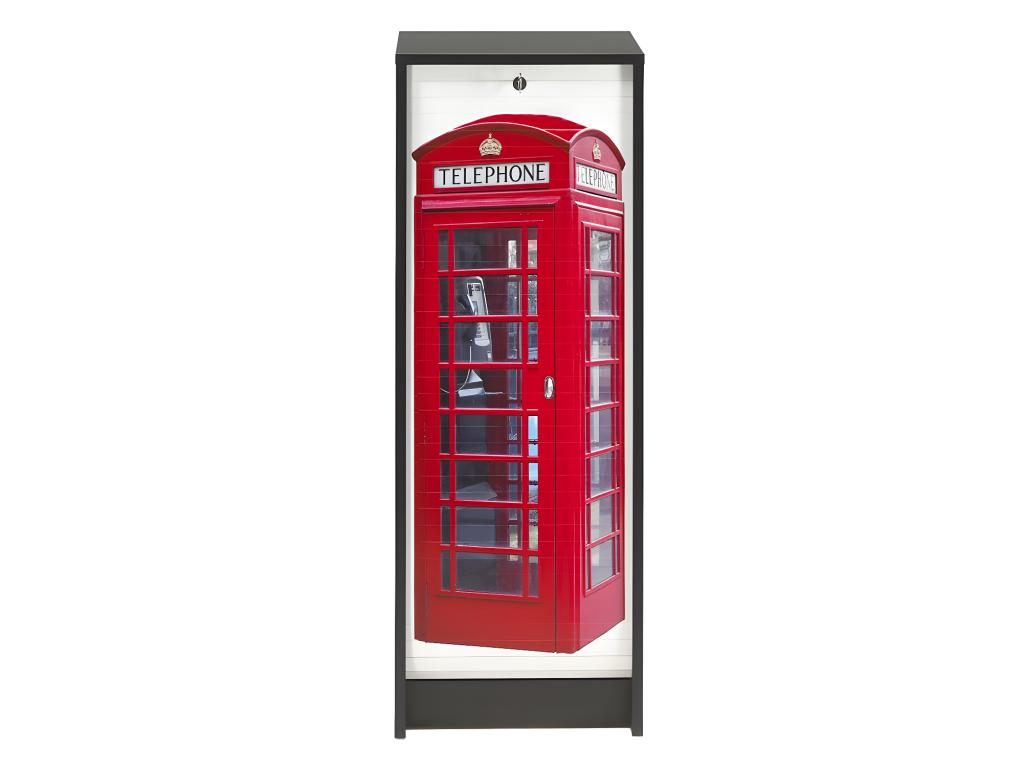 Black tambour door filing cabinet - CURTAIN n 4 QZUC16634