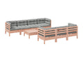 8-piece garden furniture set with cushions, solid fir wood, Dormeva OJOI88979